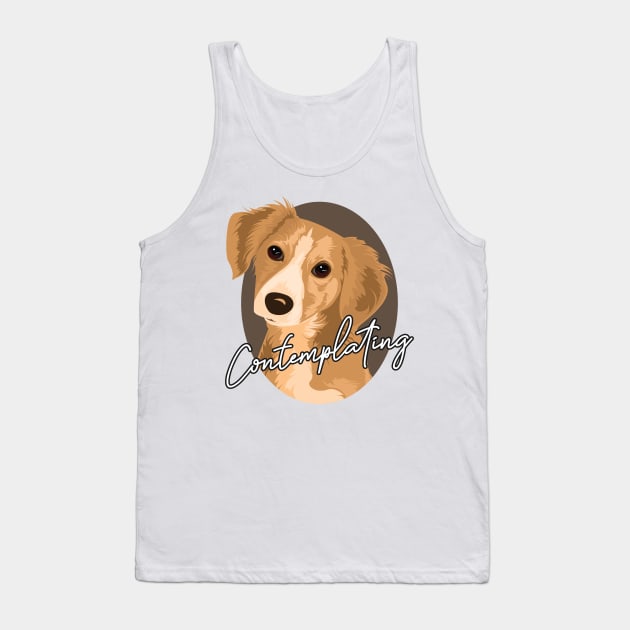 Contemplating Dog Tank Top by Rise And Design